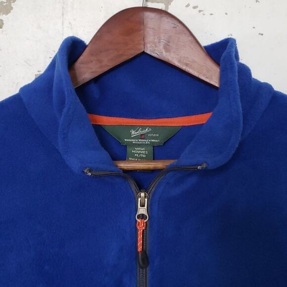 Woolrich Men's VINTAGE Preppy Fleece Jacket XL Outdoor Pull Over Quarter Zip - Picture 2 of 11